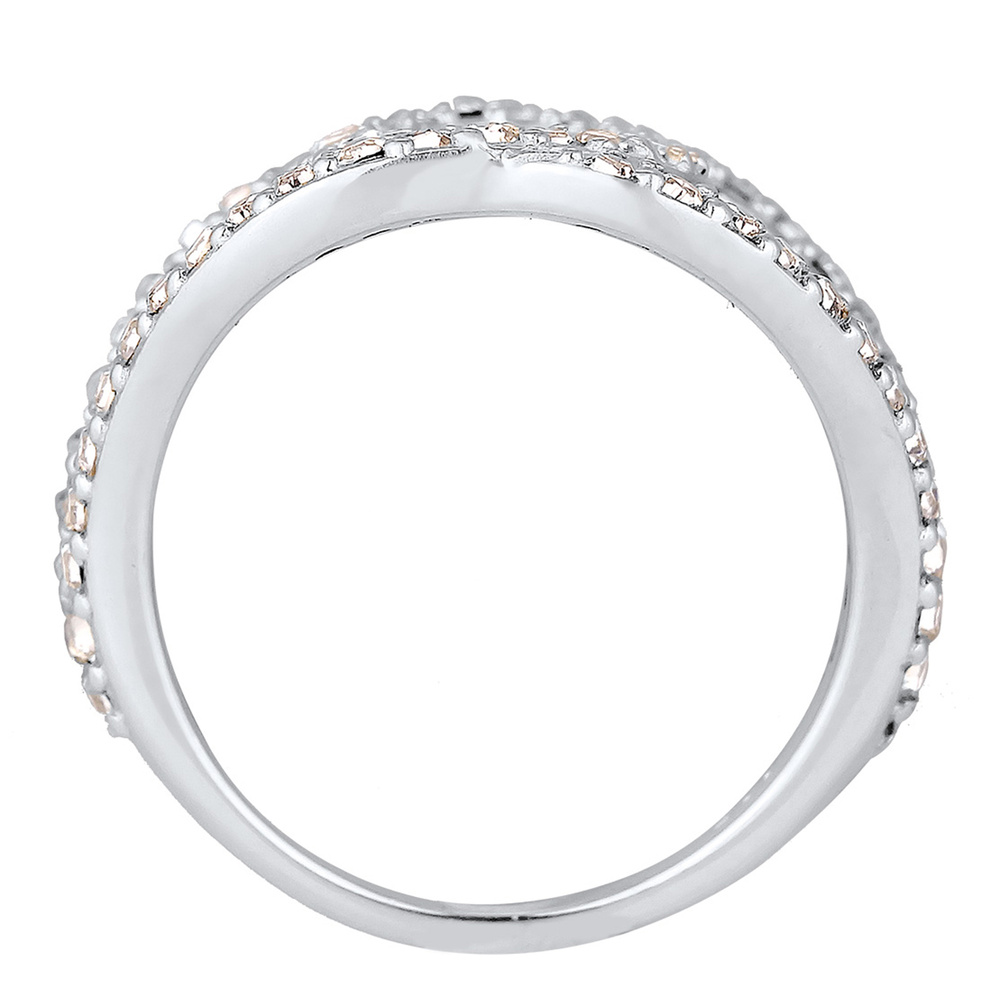 Elli Elli Bague pour Dames Noeuds d'Amour avec Cristal en 925/1000 Argent Bague