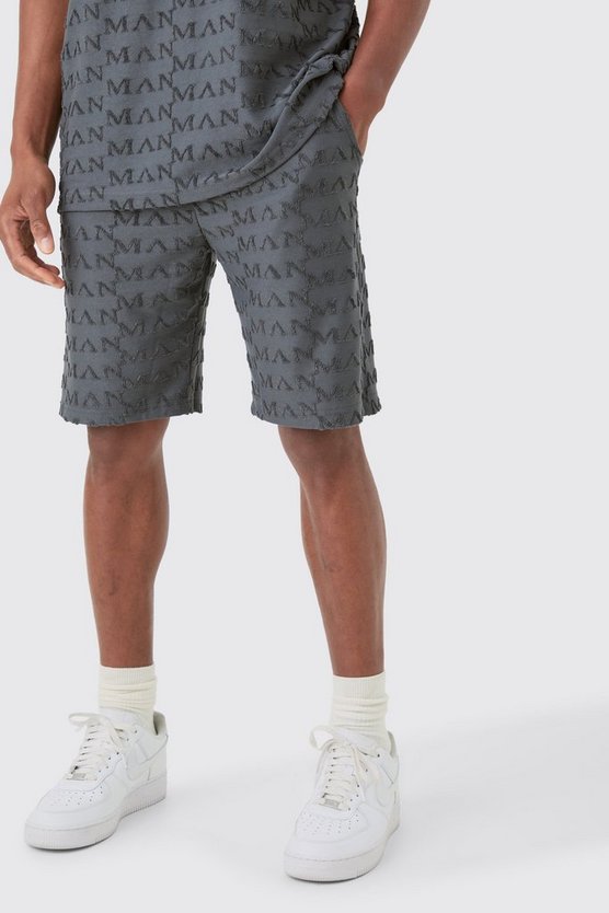 Lockere Man Frottee Jacquard Shorts