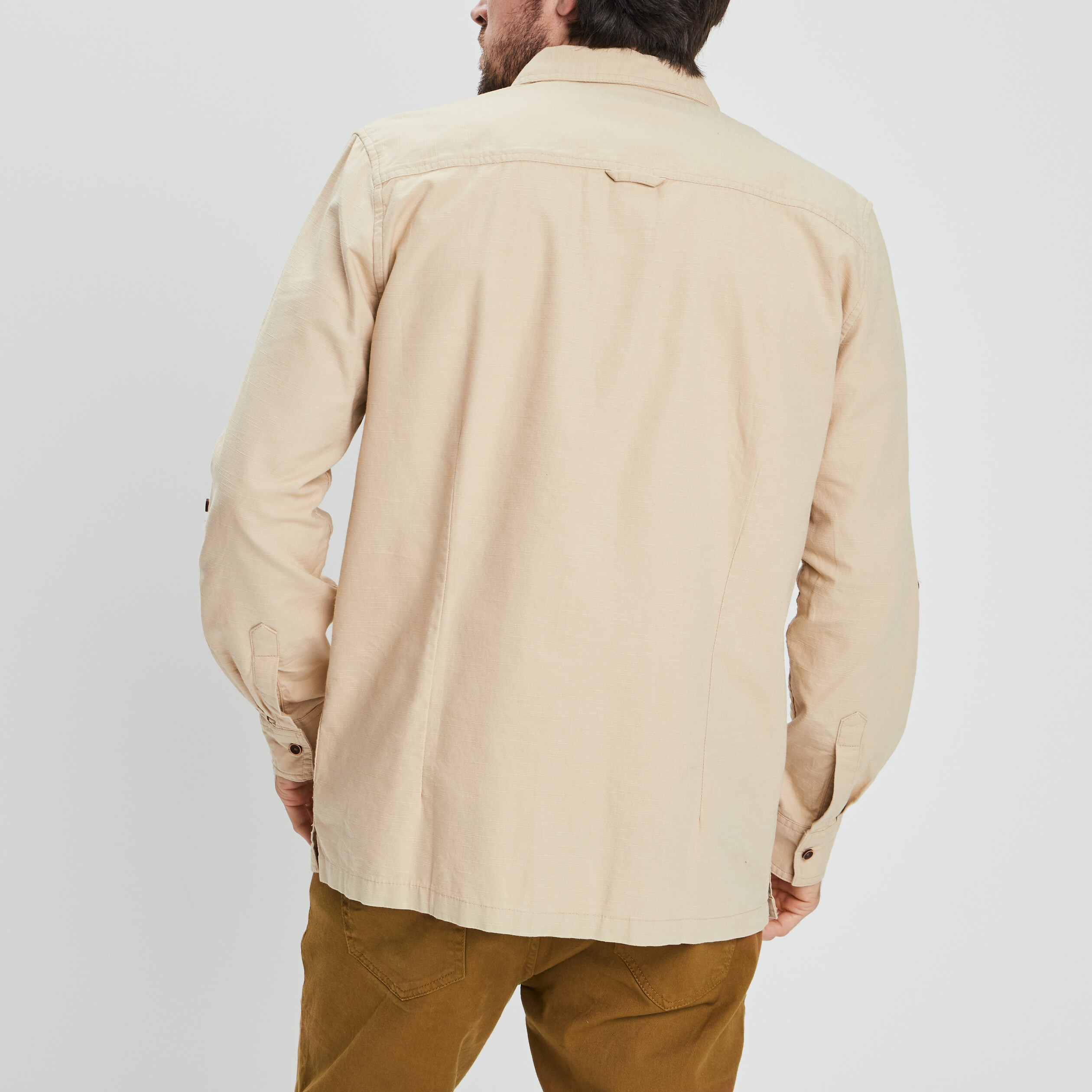 Chemise manches longues Trappeur beige homme | La Halle