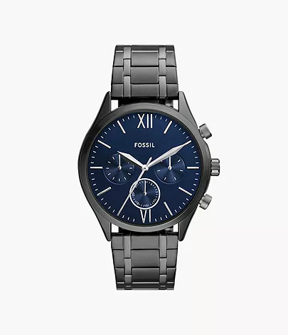 Fossil Outlet Uhr Fenmore Multifunktionswerk Edelstahl rauchgrau