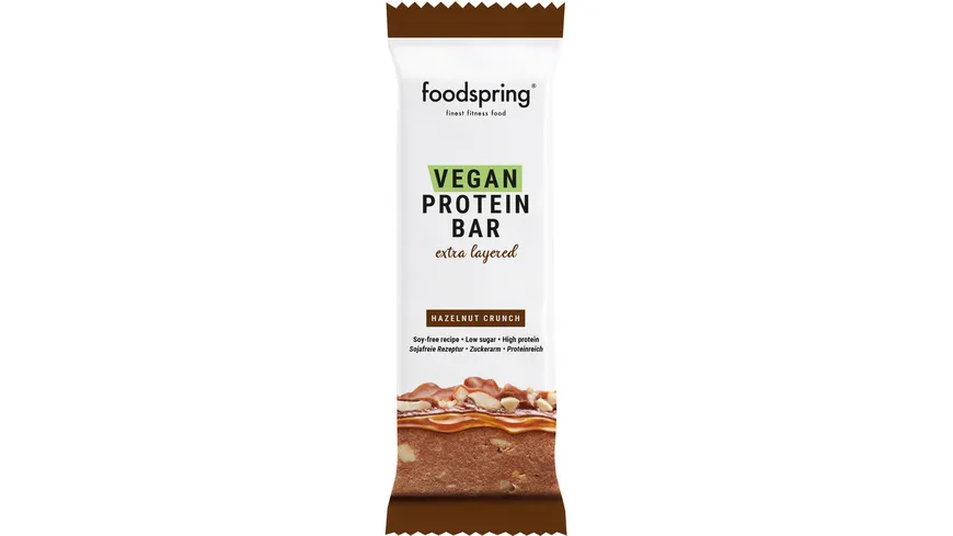 Foodspring Vegan Multilayered Bar Hazelnut Crunch 45 g