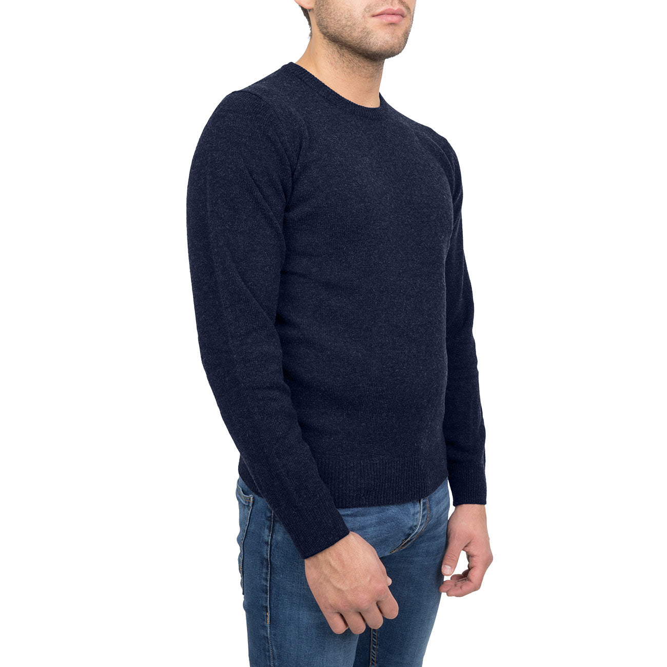 Wollpullover Rundhals Herren