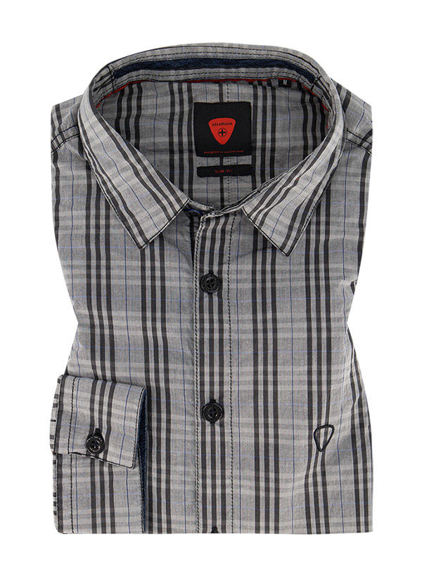 Strellson Sportswear, Hemd, Slim Fit, Baumwolle, grau-schwarz kariert