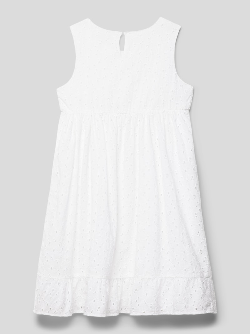 Kleid mit Lochstickerei in weiß