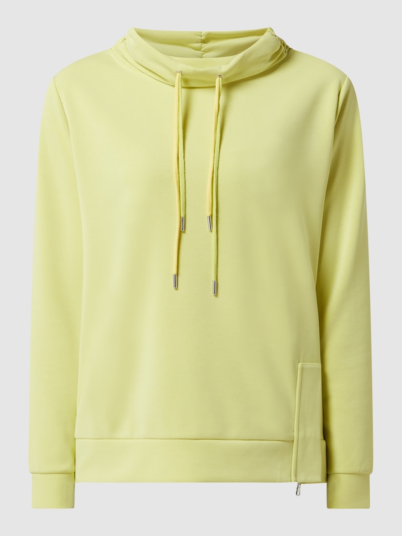 Sweatshirt mit Tube Collar in neon gelb