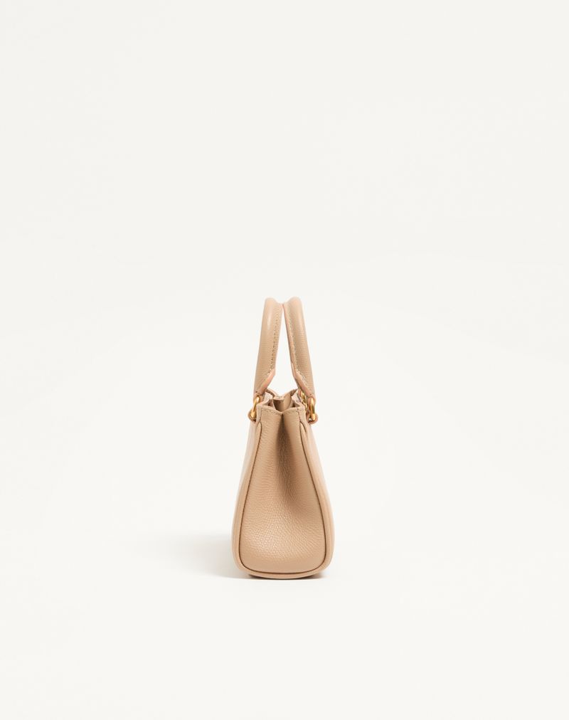 Bolsa Mini VLogo Signature em couro de bezerro granulado