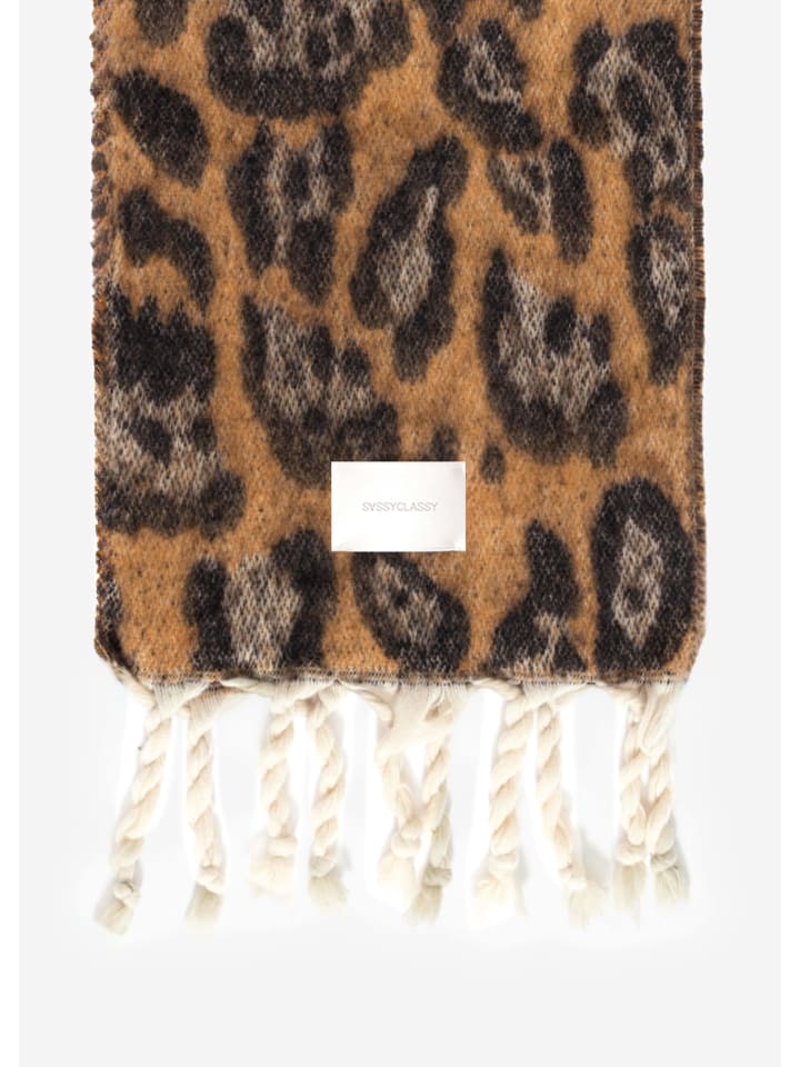 SASSYCLASSY Schal mit Leo-Print in Braun günstig kaufen onesize