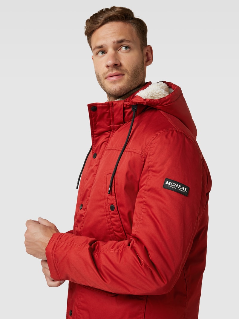 Jacke mit Druckknopfleiste Modell 'CHESTER' in rostrot