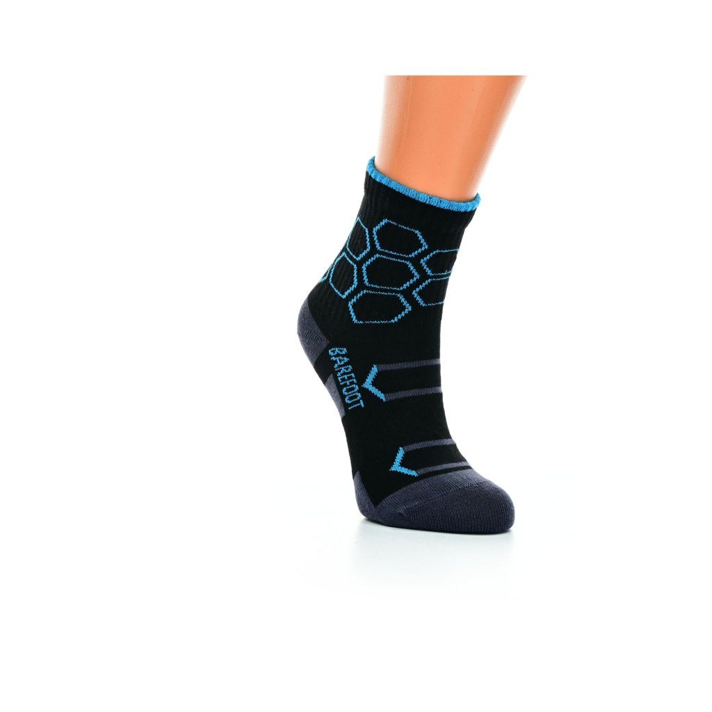 Footic Sport Hexagon Kids BF Black Turquoise Barfußsocken, 1 Paar