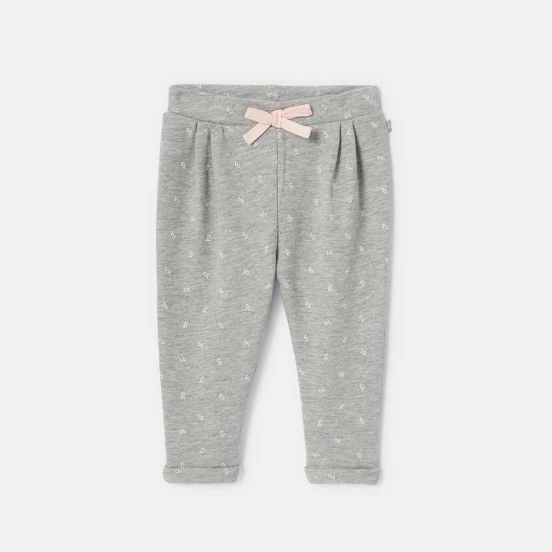 Pantalon molleton gris bébé fille