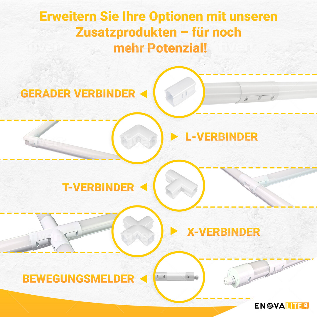ENOVALITE LED Feuchtraumleuchte PRO, 120 cm