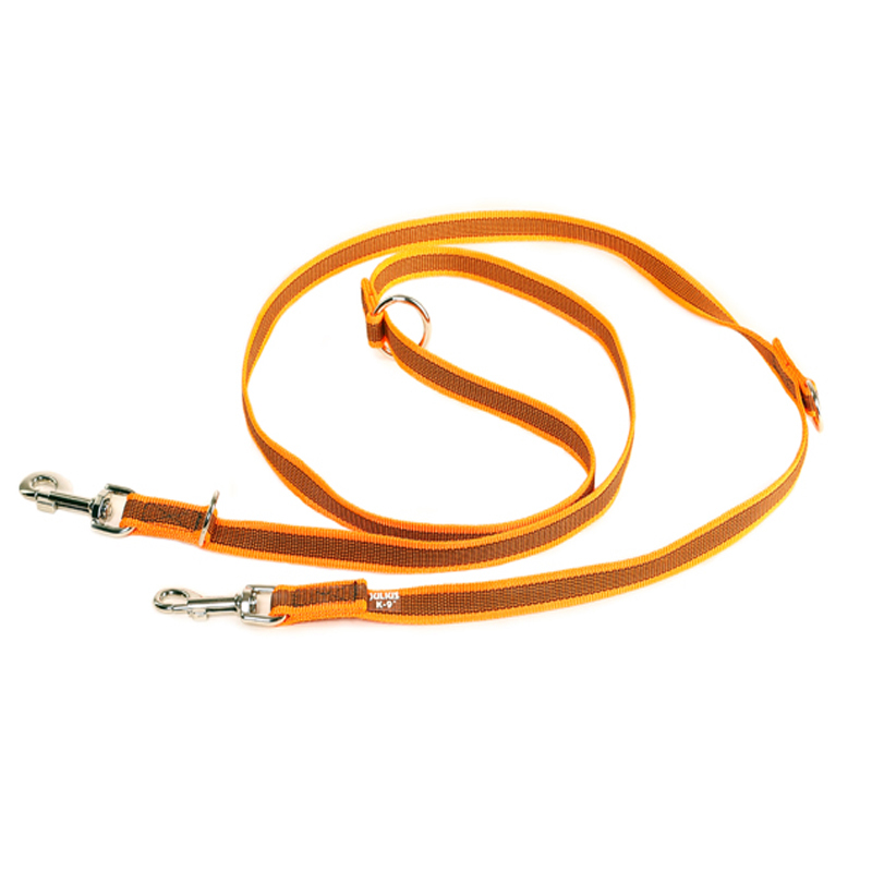 JULIUS-K9 Hundeleinen JULIUS-K9 Führleine verstärkt 20mm orange/ grau