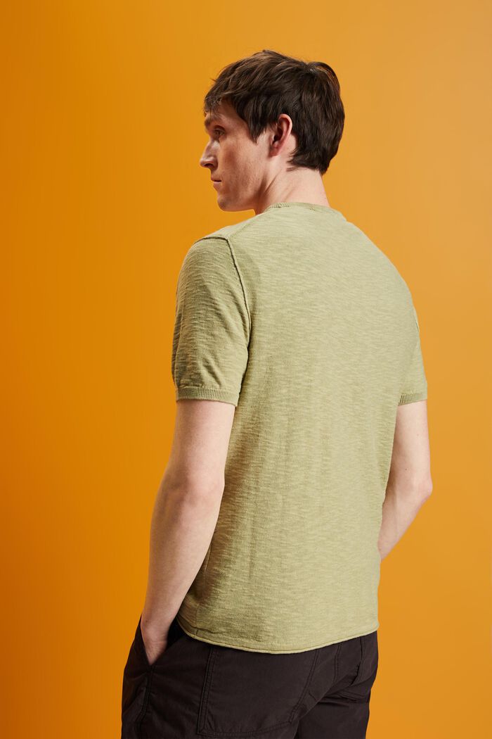 Kurzärmeliger Pullover, Baumwoll-Leinenmix