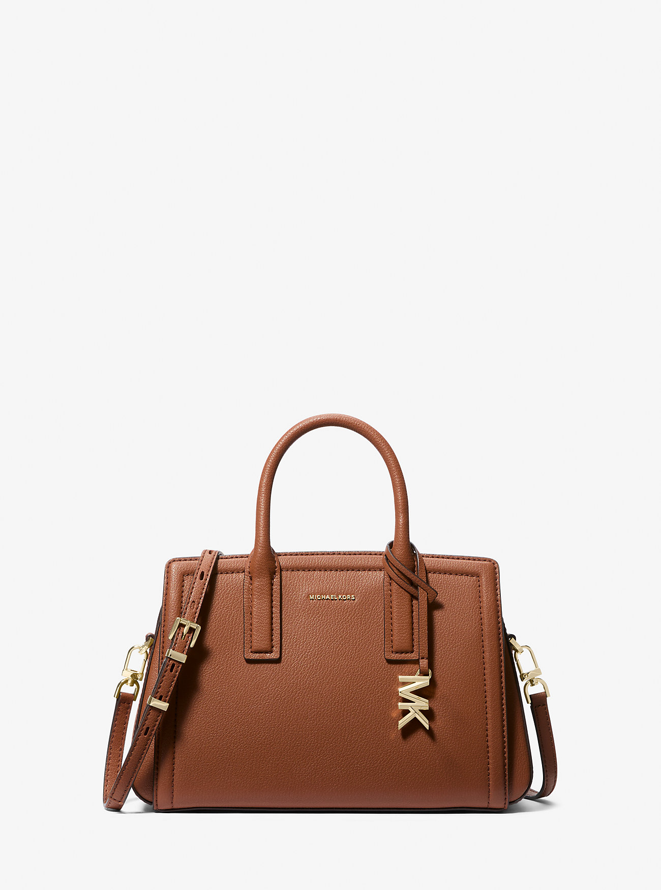 Laila Small Pebbled Leather Satchel - LUGGAGE