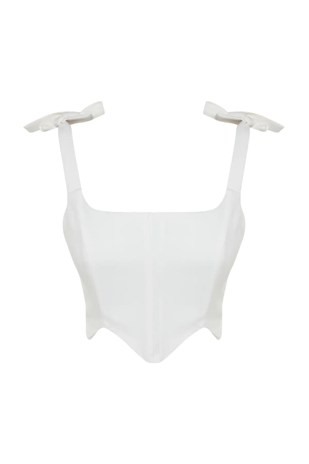 Trendyol Collection  Ecru Crop Bustier mit Bügel TPRSS22BS0024