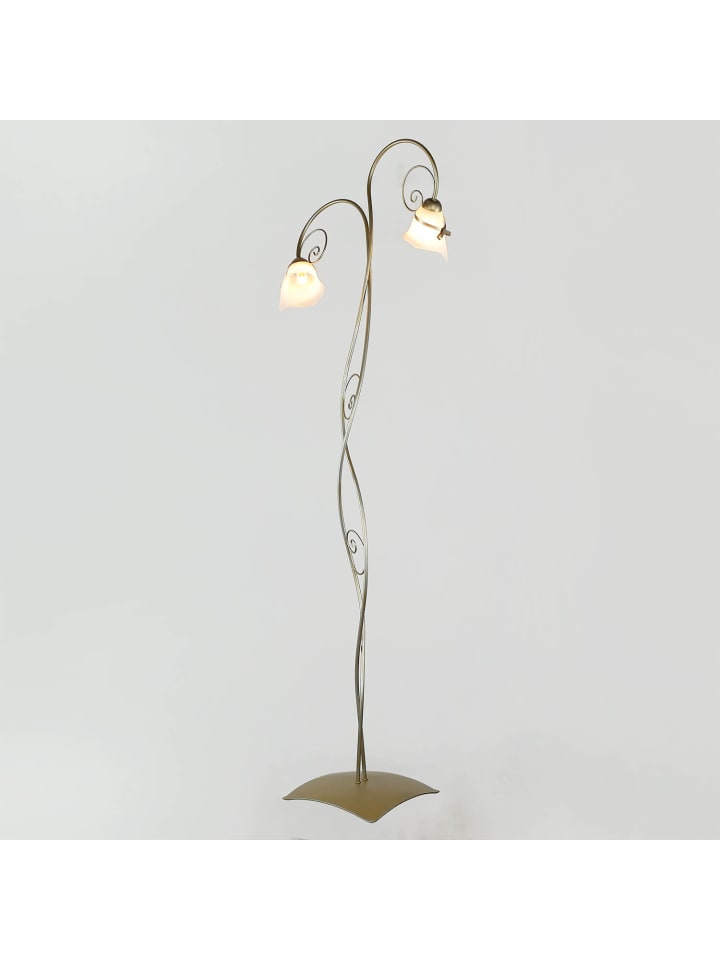 Licht-Erlebnisse Stehlampe in Gold Weiß günstig kaufen onesize