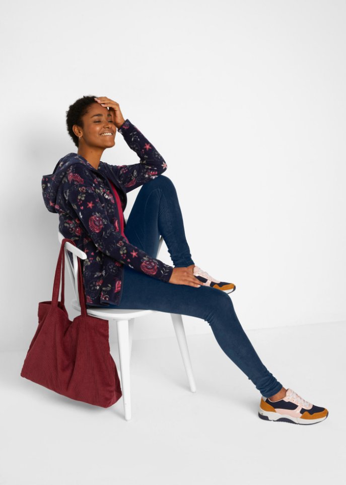 Feincord-Leggings mit breitem Komfortbund
