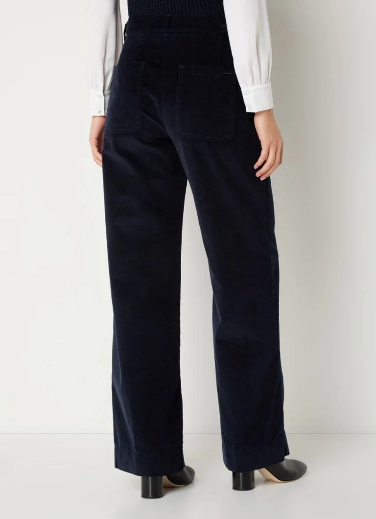 BRAX Maine high waist wide fit corduroy trousers with patch pockets