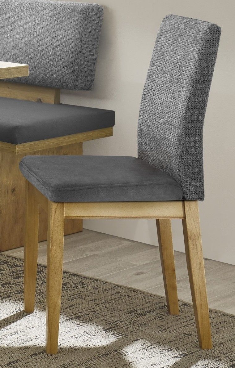Stolebaenk Eckbankgruppe Manduria MAMAFA Links Artisan 197, (Eckbank Set, 1xEckbank, 1xTisch, 2x Stuhl), Rücken der Eckbank echt bezogen
