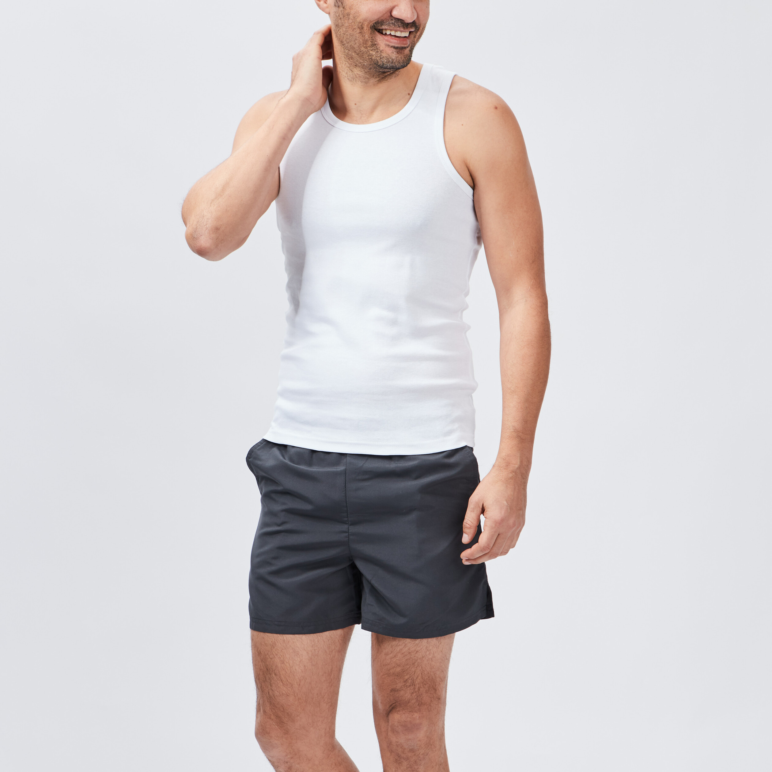 Débardeur coton bretelles larges blanc homme | La Halle