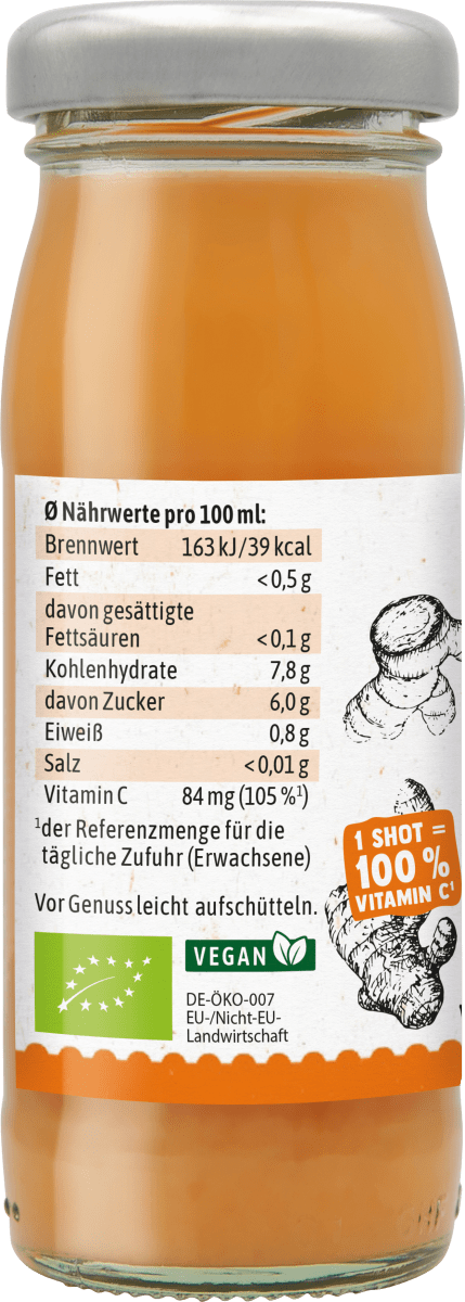 Ingwer & Kurkuma Shot, 95 ml