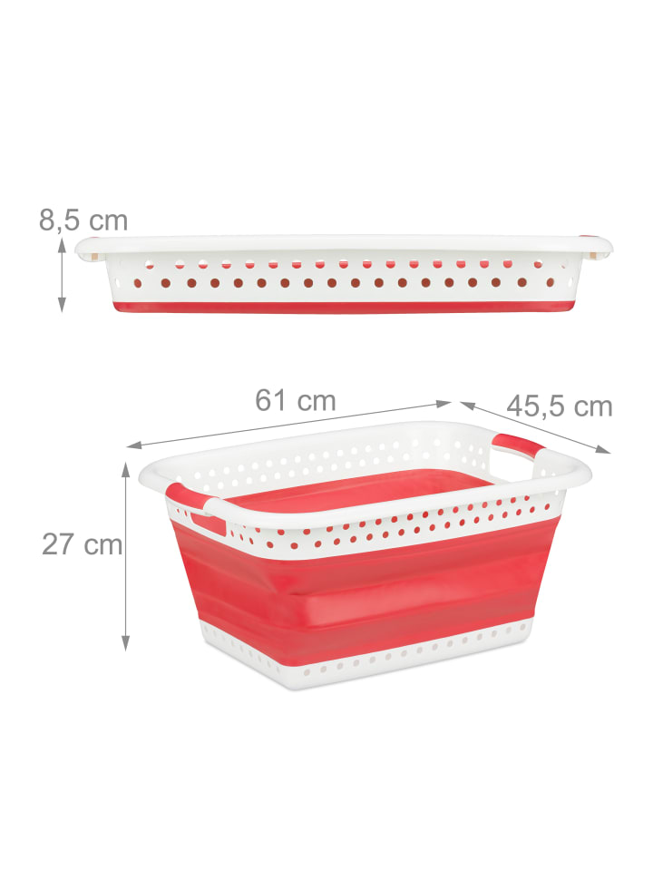 relaxdays Wäschekorb in Rot - (B)61 x (H)27 x (T)45,5 cm günstig kaufen onesize
