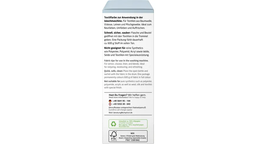 simplicol Textilfarbe intensiv Gletscher-blau 150 ml