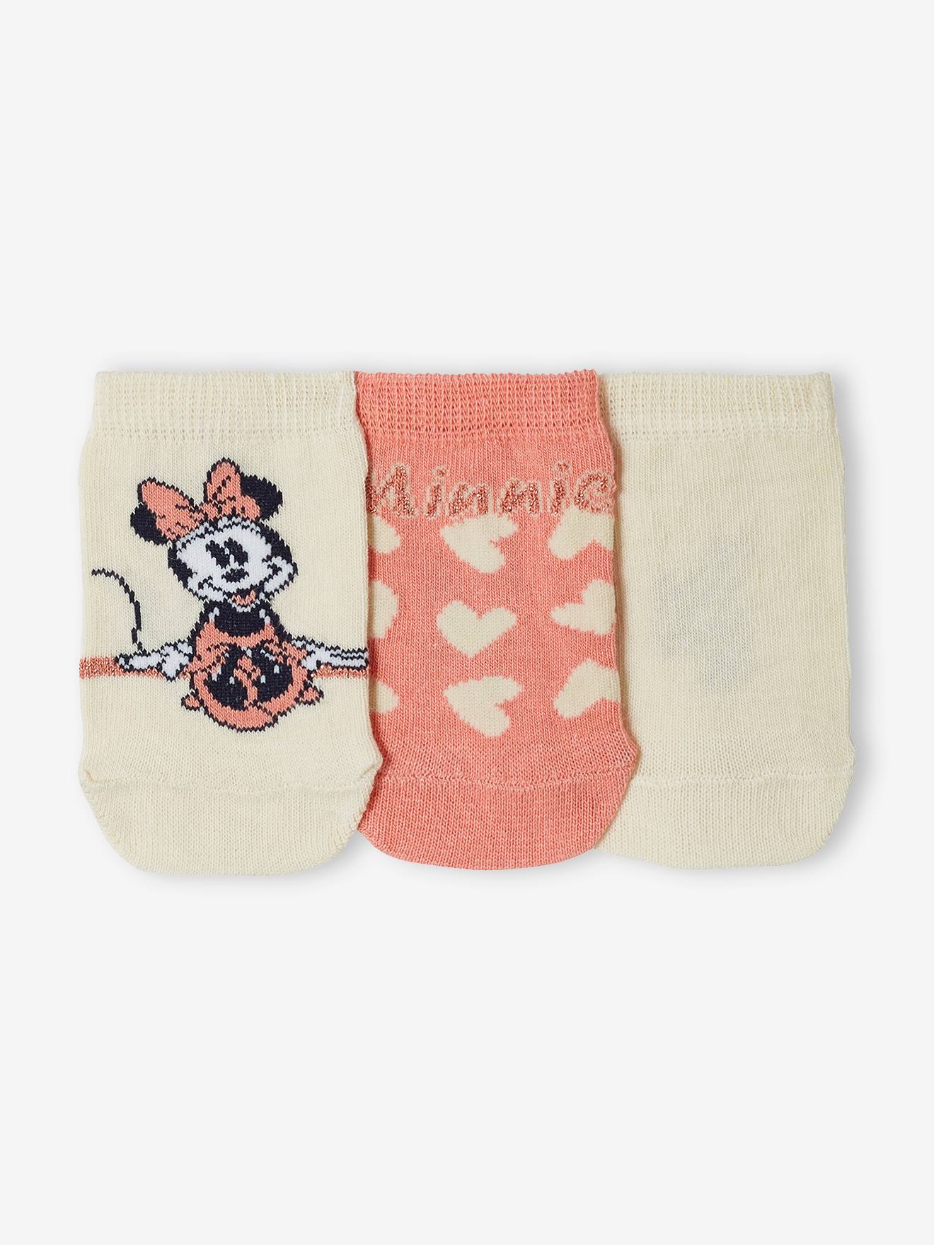 Minnie 3er-Pack Kinder Socken Disney MINNIE MAUS - altrosa