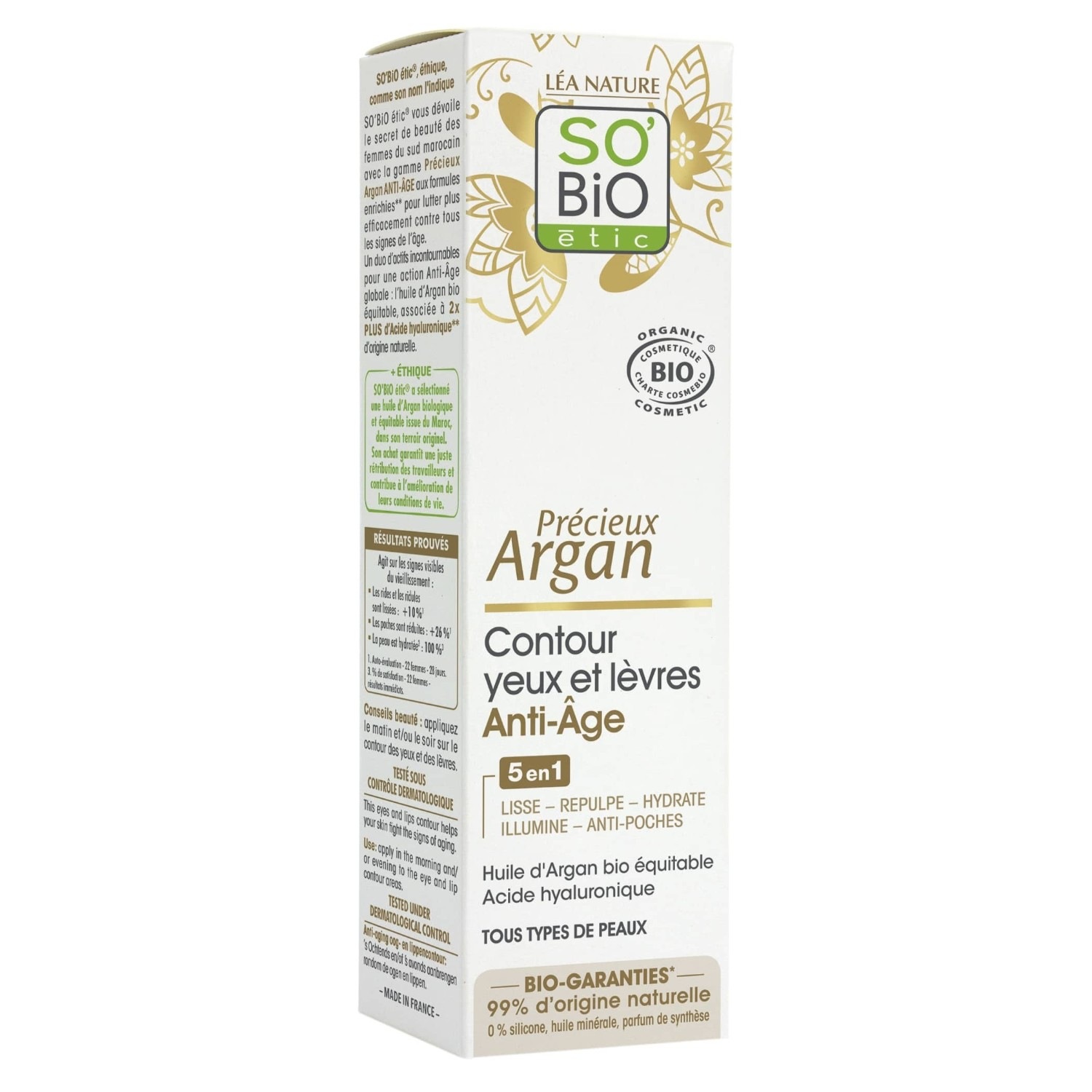 SO BiO étic Öregedésgátló Szem- és Ajakkontúr Krém, Értékes Argán