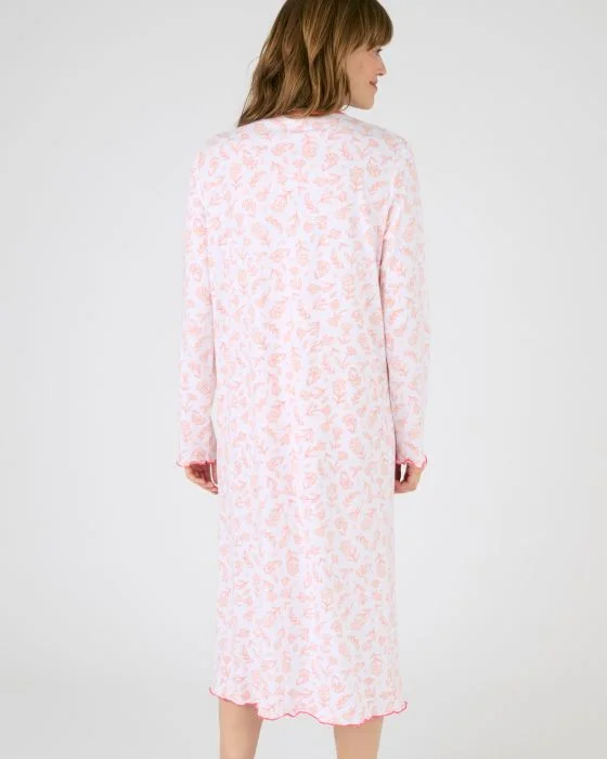 Chemise de nuit imprimée maille jersey coton peigné
