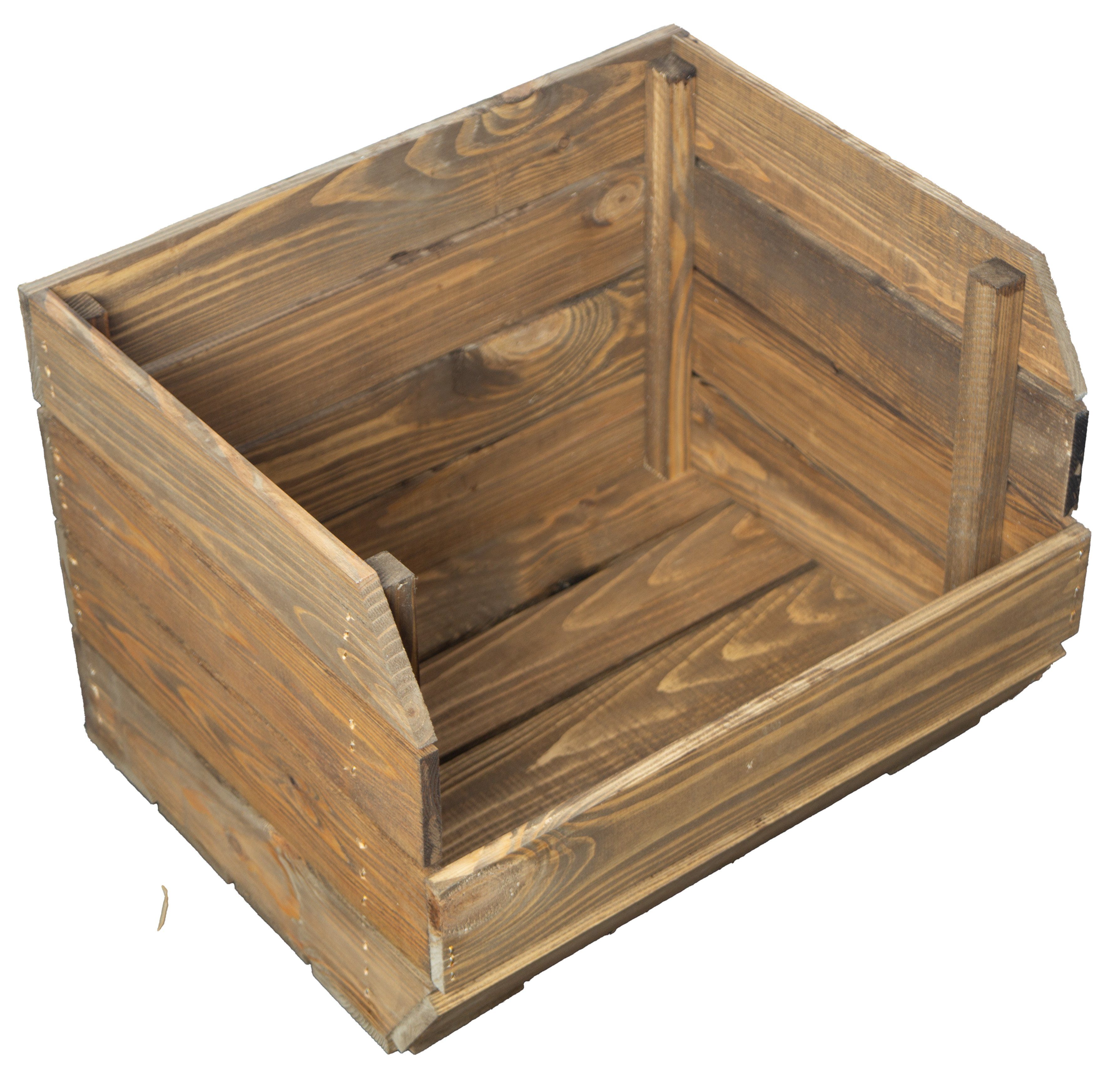 Kistenkolli Altes Land Allzweckkiste 3er Set Küchenregal 40x33x30 cm in palisander Gemüsekiste Obsthorde