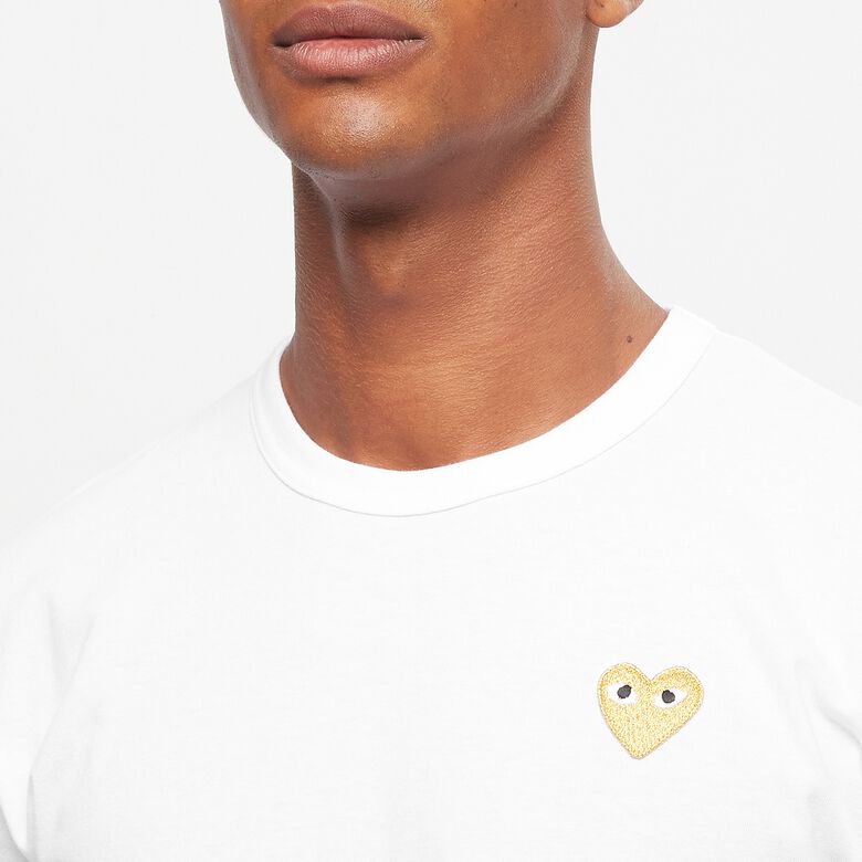 Comme des Garcons Play Gold Heart T-Shirt white