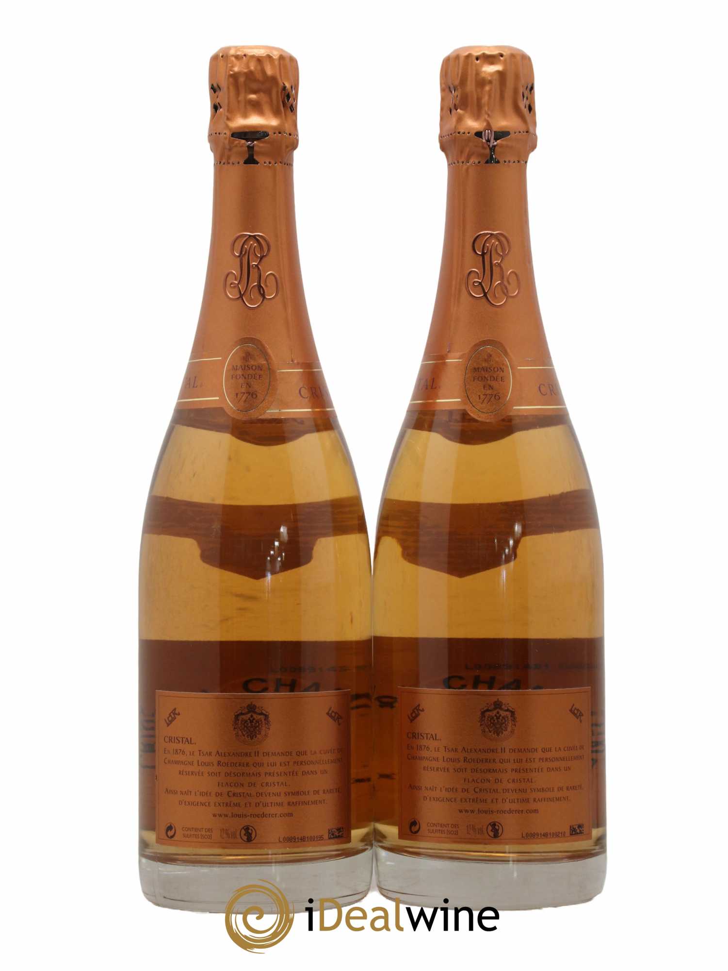 Cristal Louis Roederer  2004 - Lot de 2 Bouteilles