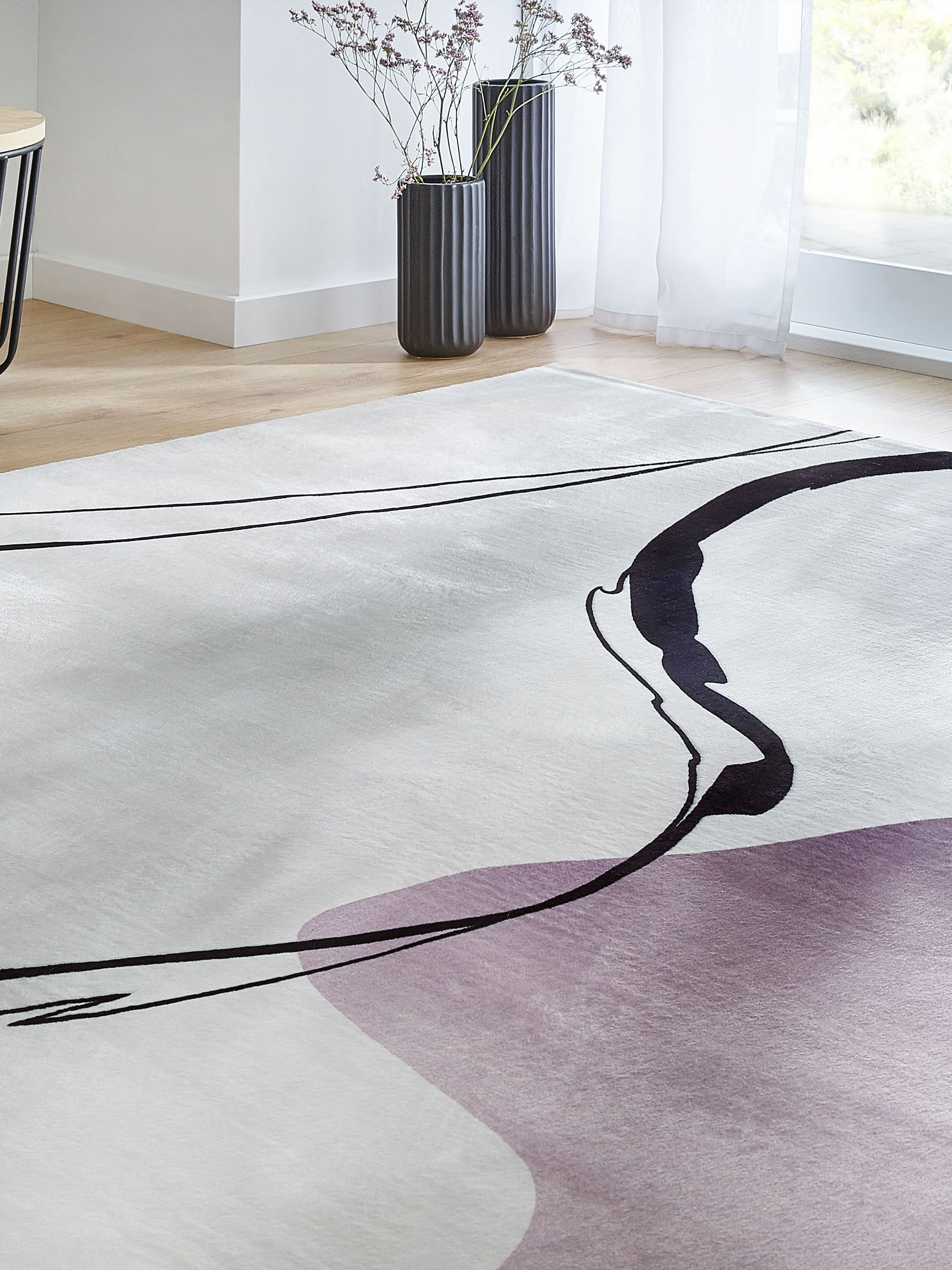 Vallet Moderner Teppich, Lilac Grey