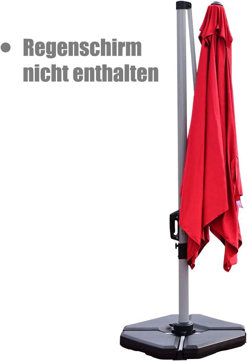 Costway COSTWAY 4-teiliger Sonnenschirmständer, Schirmständer 70kg befüllbar