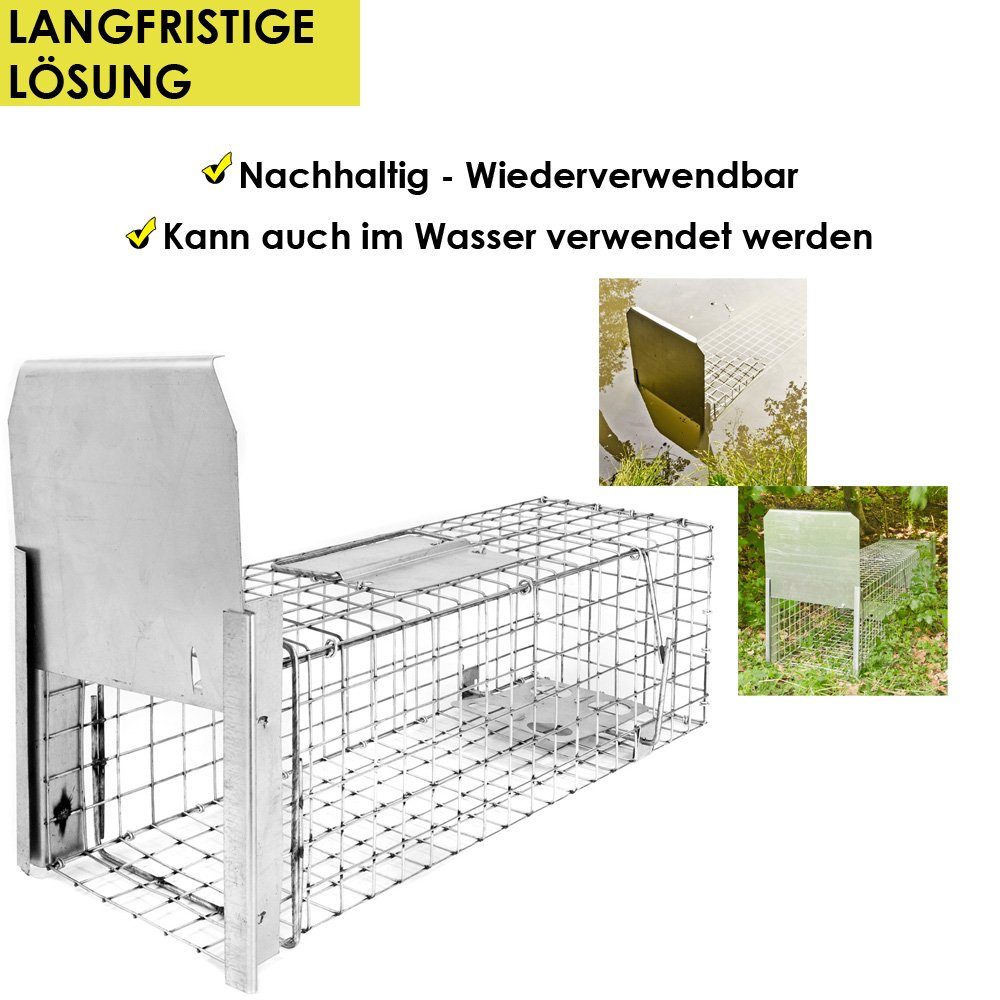 Petigi Lebendfalle Tierfalle Lebendfalle Marderfalle Drahtfalle 50 x 17 x 17 cm Stable