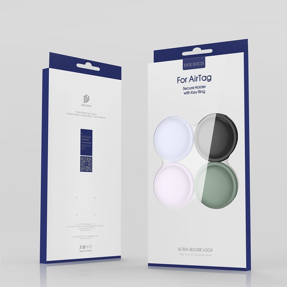 Dux Ducis Schlüsselanhänger 4x Silikon Schutz Hülle Cover Schlüsselanhänger Apple AirTag (4-tlg)