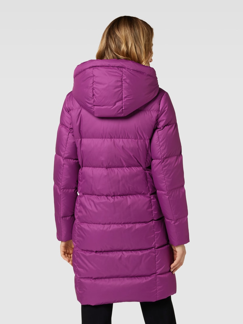 Daunenmantel mit Kapuze mit Tunnelzug in fuchsia