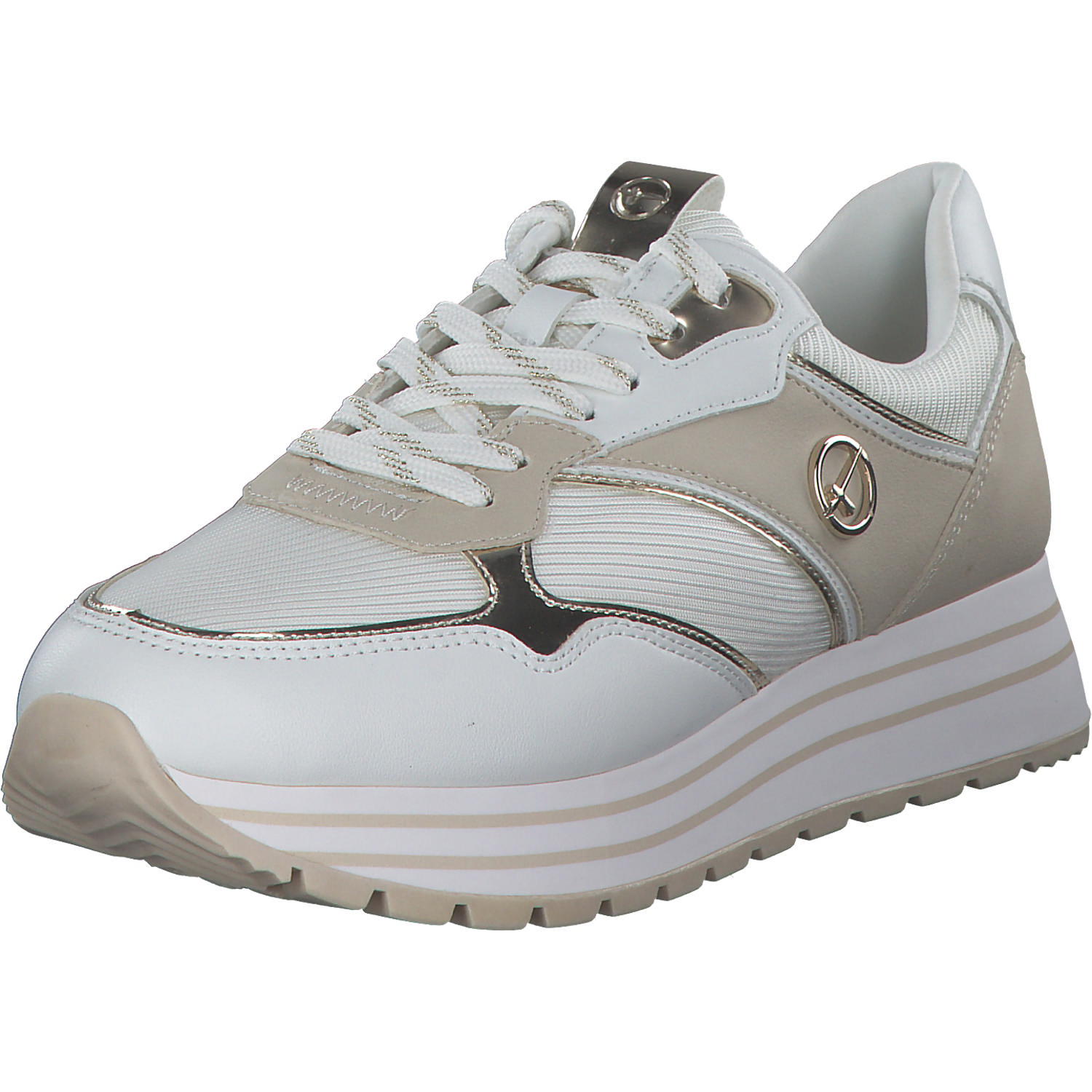 Tamaris 23706, Sneakers Low, Damen, WHT/LT. GOLD