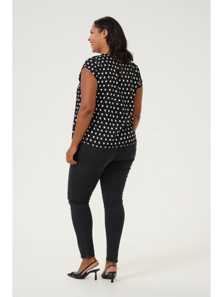 KAFFE curve Ärmellose Bluse KCoda in Black/White Dots günstig kaufen 44