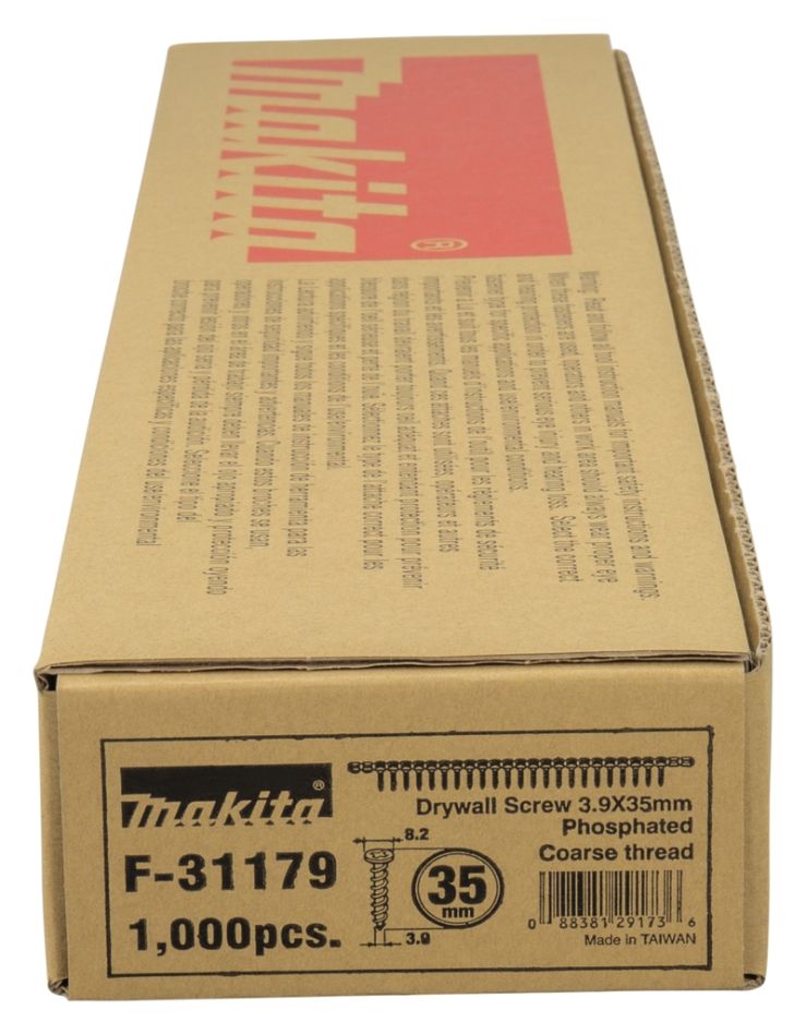 Bande pour plaques de plâtre Makita Accessories F-31179, 3,9 x 35 mm, 1000 pièces