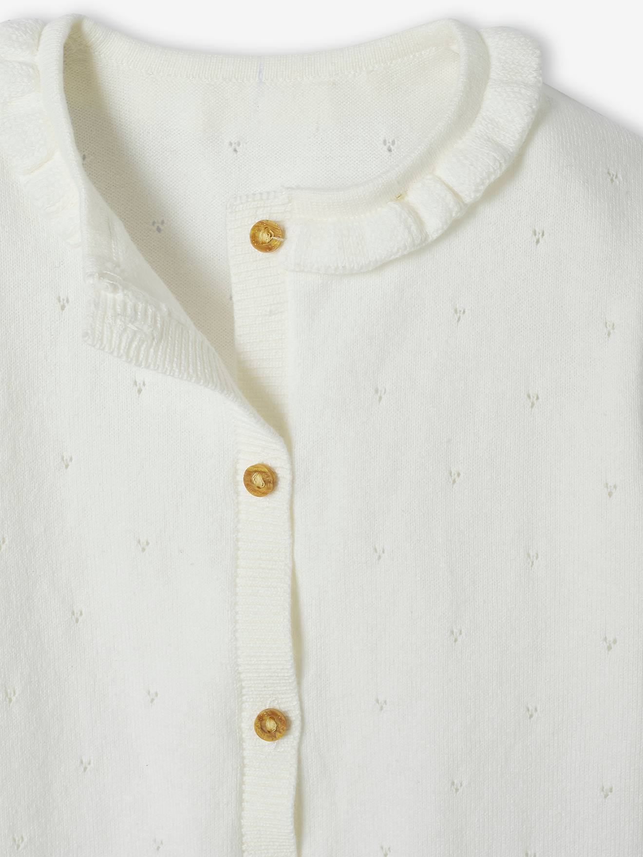 Cardigan bébé avec col blanc