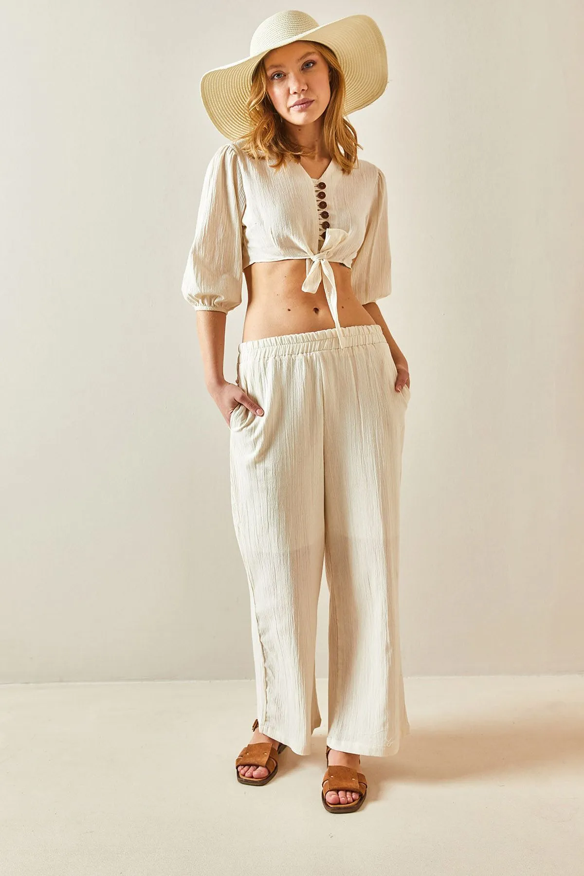 XHAN  Zweiteiler - Ecru - Regular Fit