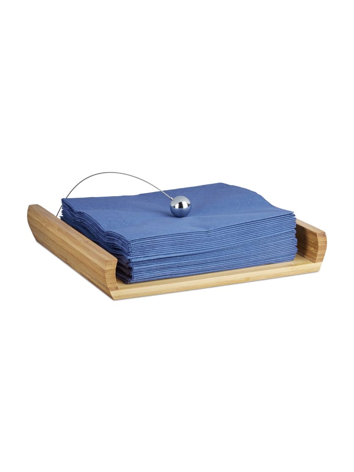 relaxdays Serviettenhalter Bambus in Natur günstig kaufen onesize