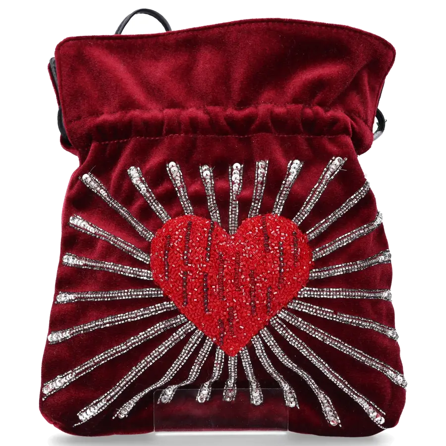 Les Petit Joueurs - Handtasche TRILLY Samt - rot