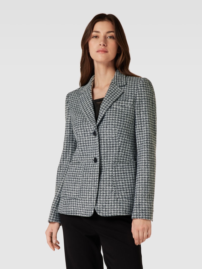 Blazer mit Allover-Muster in hellgrau meliert