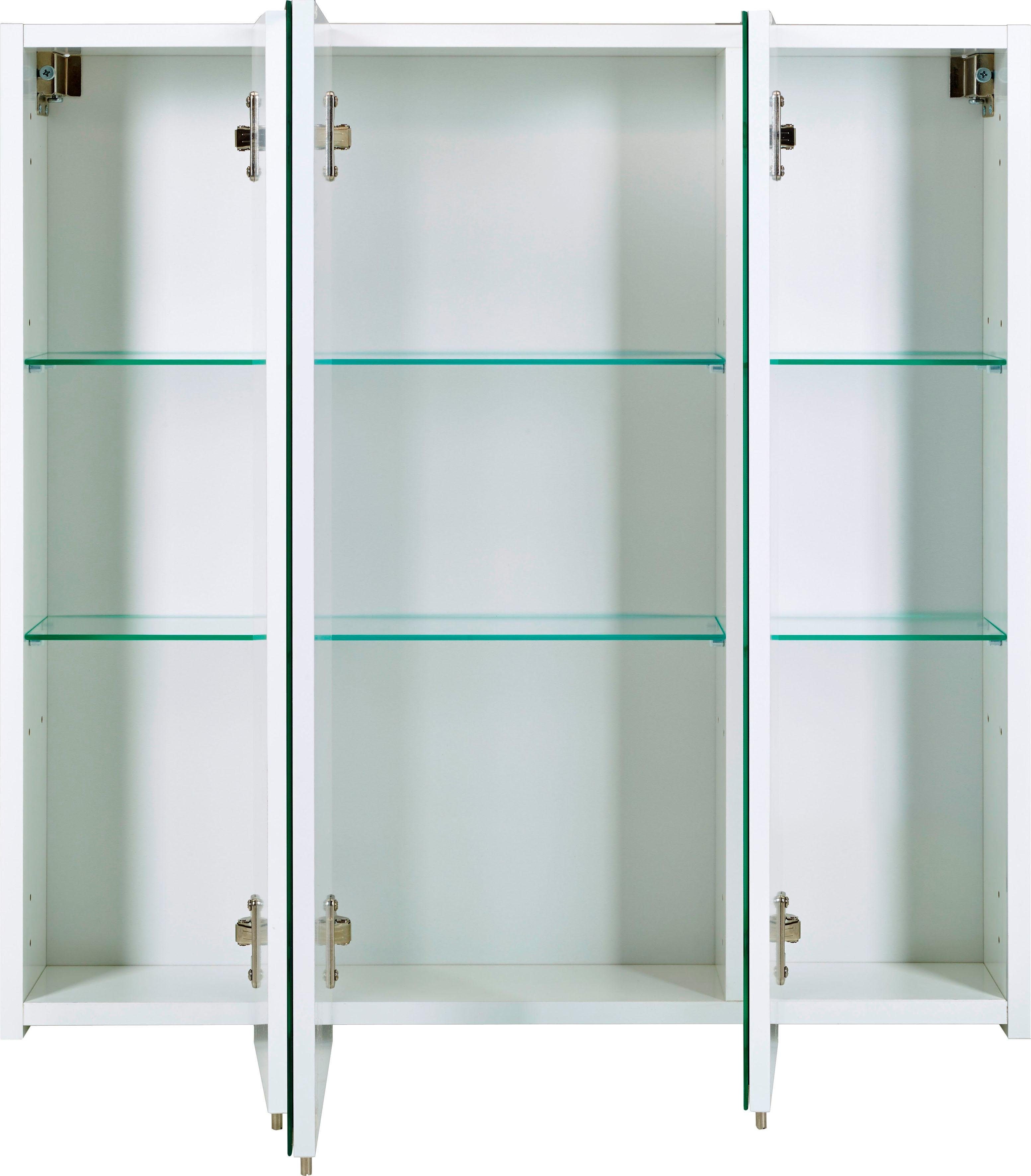 Schildmeyer Spiegelschrank Basic Breite 70 cm, 3-türig, Glaseinlegeböden, Made in Germany