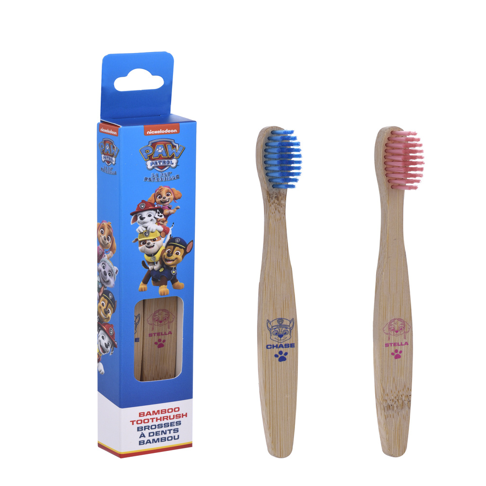 takecare Pat Patrouille Set de 2 brosses à dentsenfants bambou BROSSE A DENTS
