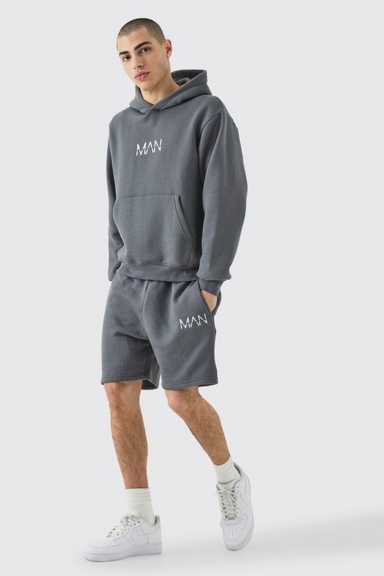 Kurzer kastiger Man Hoodie-Trainingsanzug