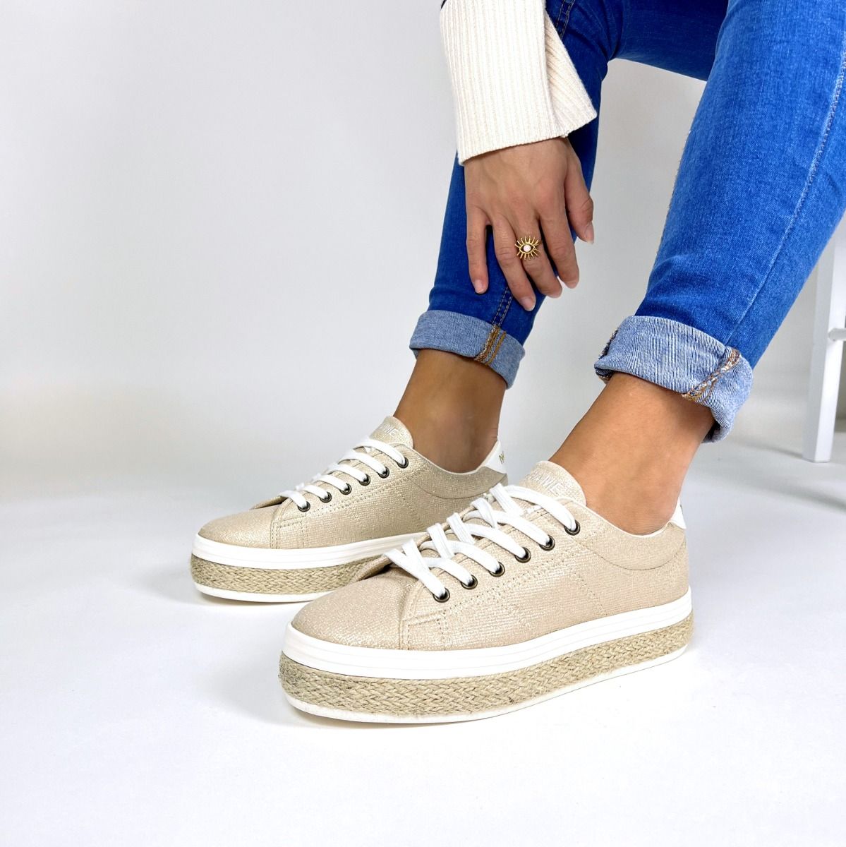 No Name  MALIBU SNEAKER IRUN - Doré